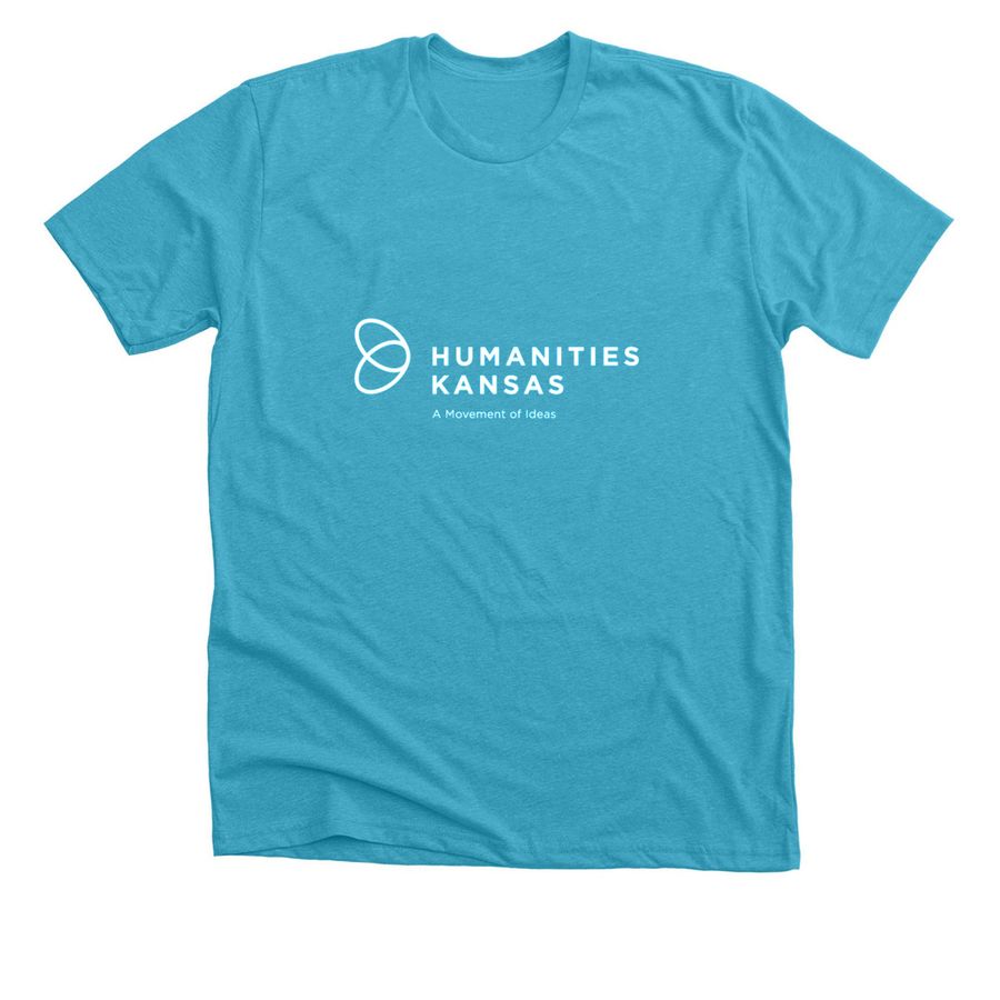 Humanities Kansas blue logo t-shirt